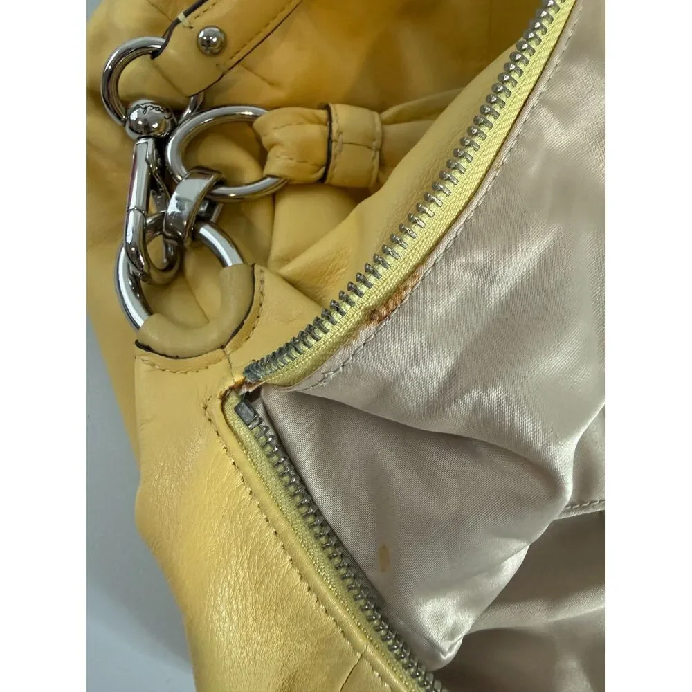 Coach Kristin Yellow Leather Hobo Style Shoulder Bag With Crossbody Strap 16787